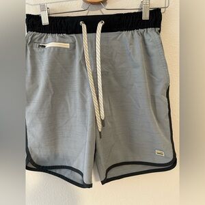 Vuori Striped Gray and Black Shorts